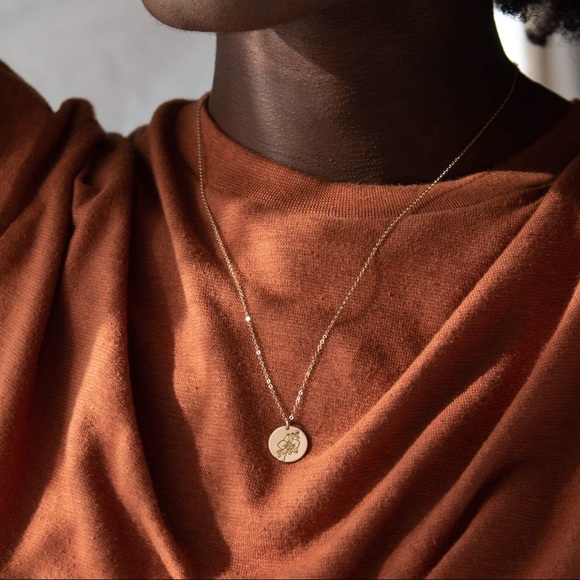 Orchid Floral Boho Minimalist Indie Plant Necklace - Picture 2 of 15